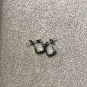 Sterling silver half paper clip earrings